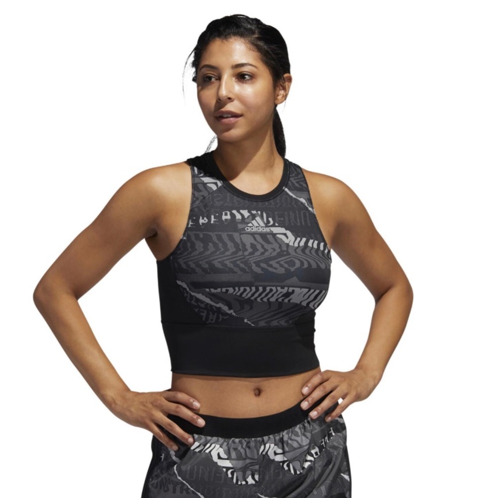 Adidas Running “City Clash” Crop Top in Black - Small